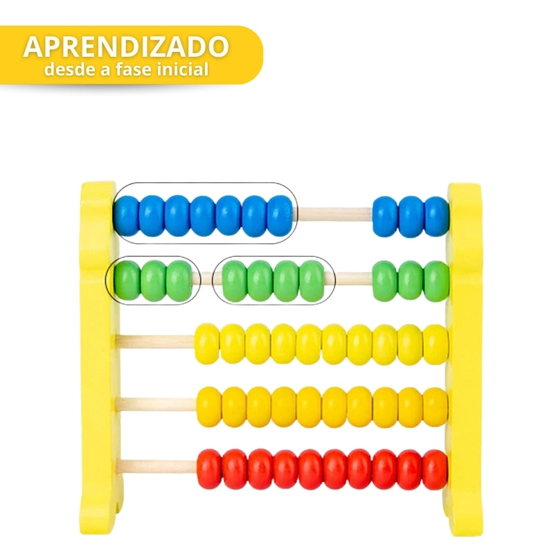 Abáco Divertido Montessori Brinquedo Educativo de Madeira