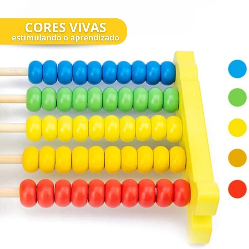 Abáco Divertido Montessori Brinquedo Educativo de Madeira