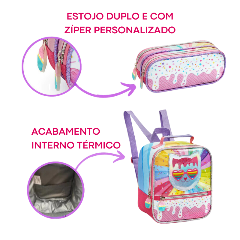 mochila escolar menina